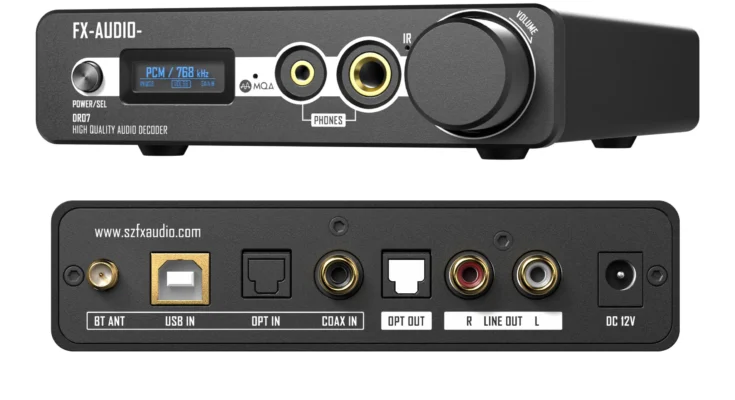 FX-AUDIO DR07 듀얼 AK4493 DAC 올인원 헤드폰 앰프 Bluetooth 5.1 DSD512 PCM 768kHz/32Bit DAC/AMP(리모컨 포함)