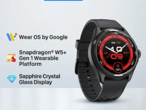 TicWatch Pro 5 Enduro 남성용 Wear OS 스마트워치 90시간 배터리 110가지 이상의 운동 모드 7/24 심박수 나침반 및 Android 호환