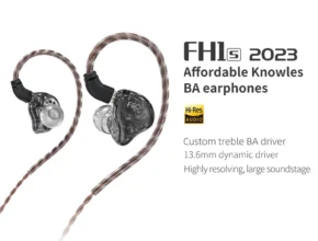 FiiO FH1s 2023 HIFI 이어폰, 안드로이드 PC IOS용 유선 이어버드 IEM, 1DD + 1BA, 0.78mm