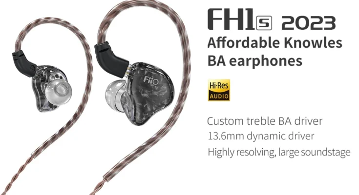 FiiO FH1s 2023 HIFI 이어폰, 안드로이드 PC IOS용 유선 이어버드 IEM, 1DD + 1BA, 0.78mm