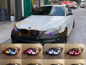 울트라 브라이트 컨셉 M4 아이코닉 스타일 다이나믹 멀티 컬러 RGB LED 엔젤 아이즈 헤일로 링, BMW E60 E61 528i 530i 535i 545i M5 용