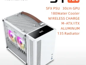 METALFISH S1 알루미늄 컴퓨터 케이스, 무선 충전 게이밍 PC 섀시, M-ATX Mini-ITX SFX PSU 135mm 라디에이터 미니 케이스