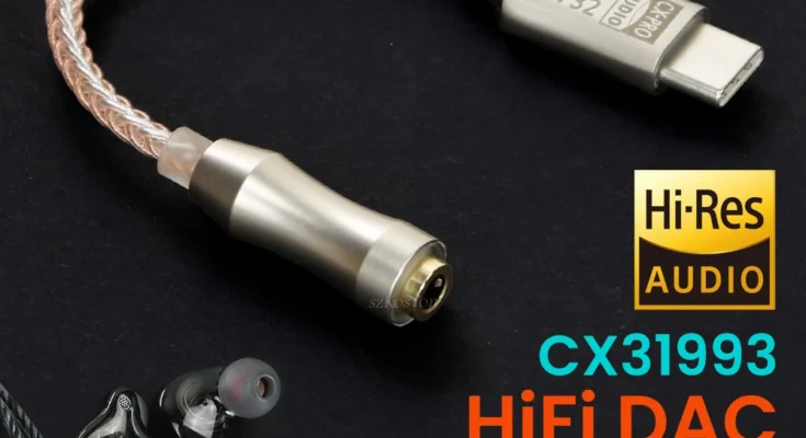 CX31993 USB 타입-C ~ 3.5mm 오디오 인터페이스 헤드폰 앰프, HiFi DAC 이어폰 사운드 앰프 32bit 384kHz 오디오 어댑터