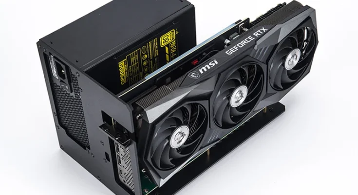 Egpu 썬더볼트 3/4 to pcie 그래픽 카드 외부 브래킷 스탠드, 7900XT/rtx4090 ATX 전원 공급 장치 설치 가능